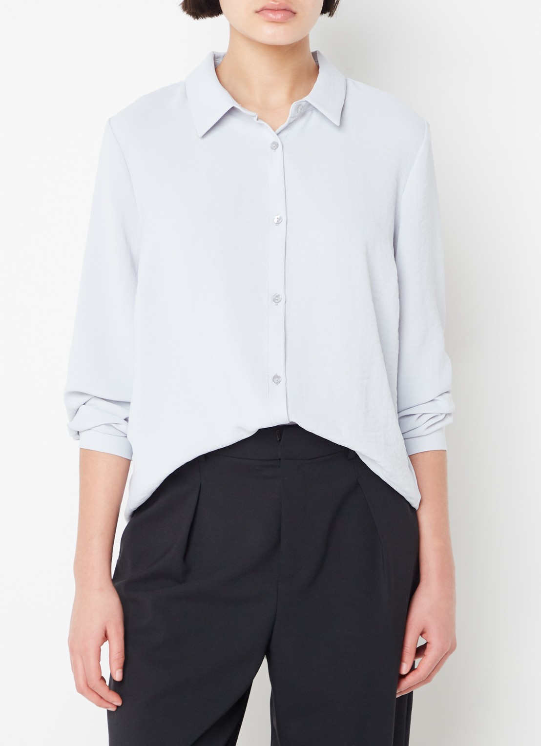 Modström Ossa blouse met kraag - detail 4 blauwgrijs