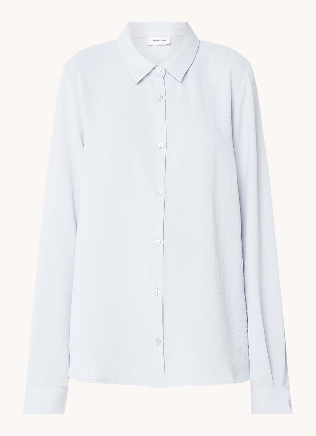 Modström Ossa blouse met kraag - voorkant 2 blauwgrijs