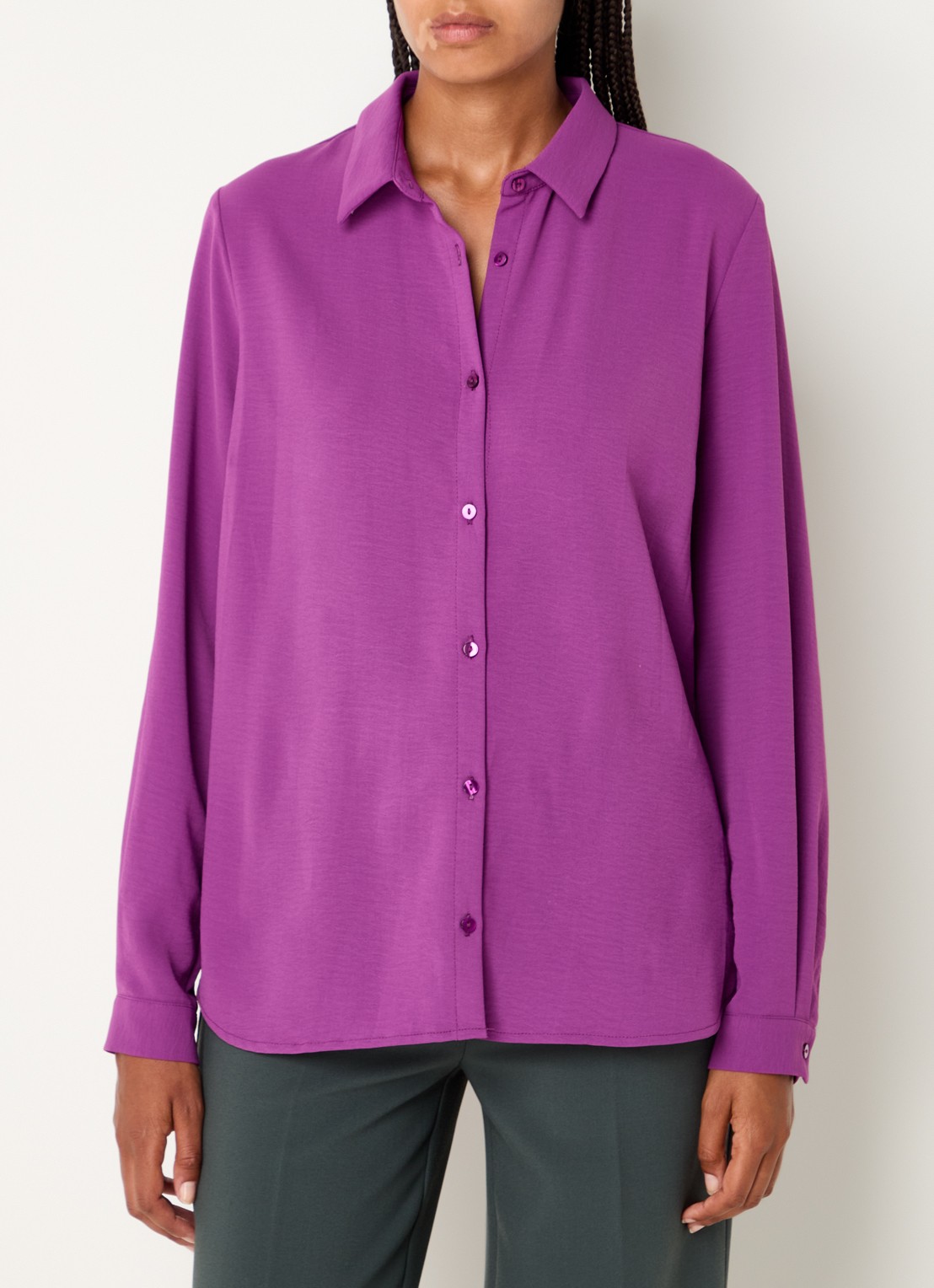 Modström Ossa blouse met kraag - detail 3 paars