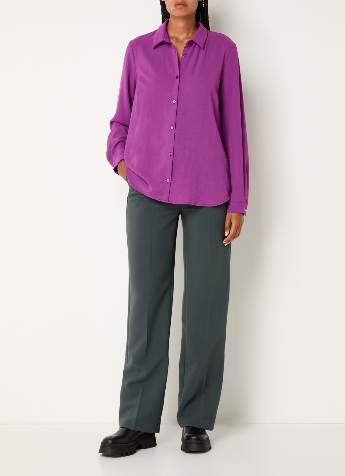 Modström Ossa blouse met kraag - voorkant 2 paars