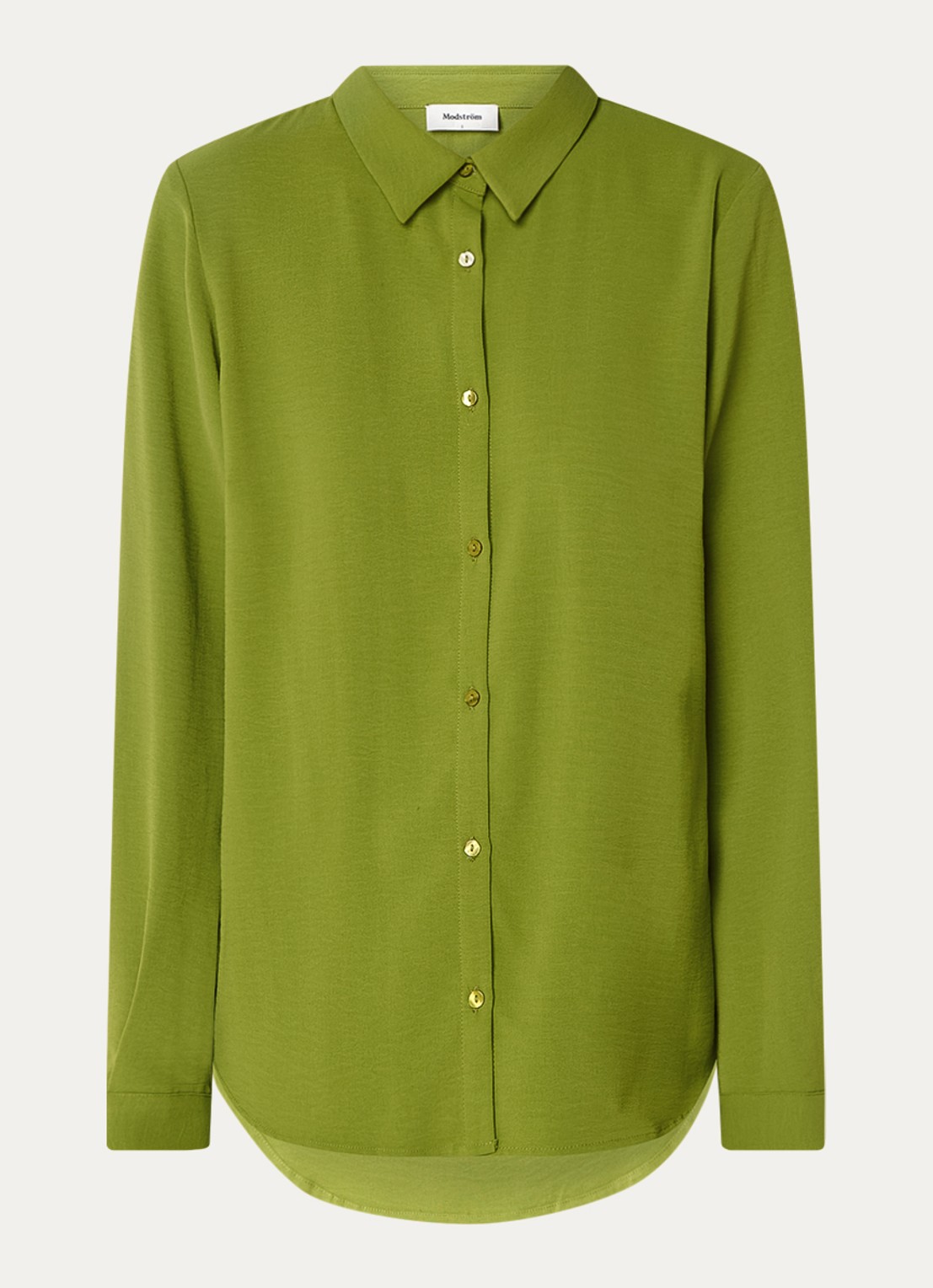 Modström Ossa blouse met kraag - voorkant 3 lindegroen