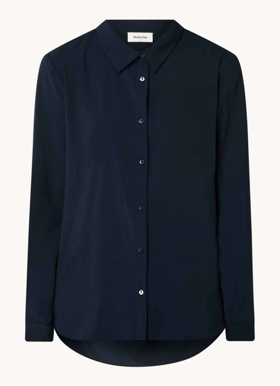 Modström Ossa blouse met kraag - voorkant donkerblauw