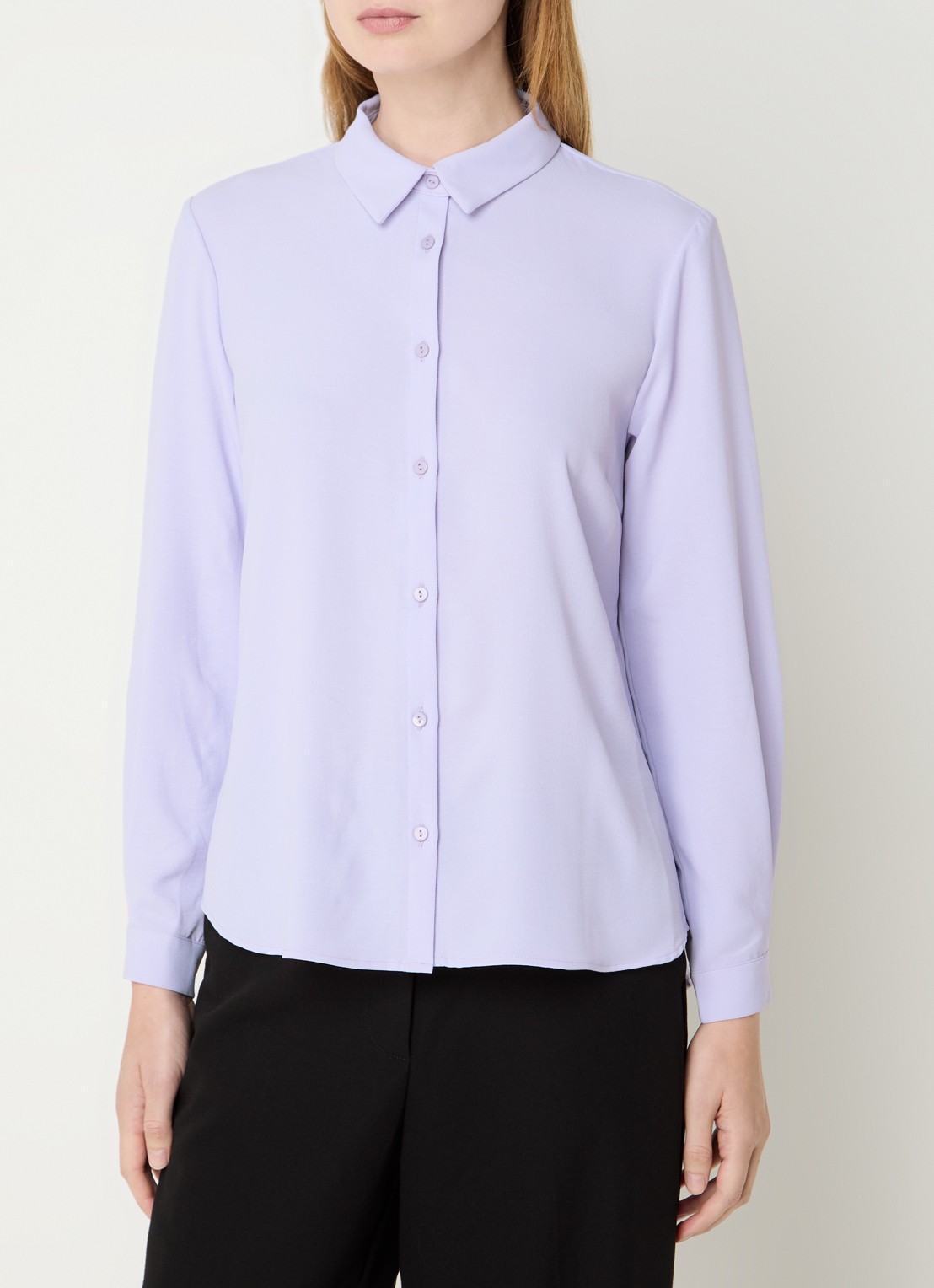 Modström Ossa blouse met kraag - detail lichtpaars
