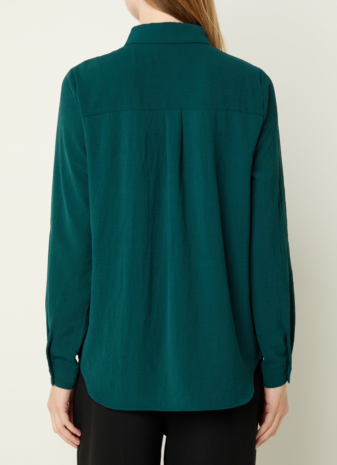 Modström Ossa blouse met kraag - achterkant 4 flessengroen