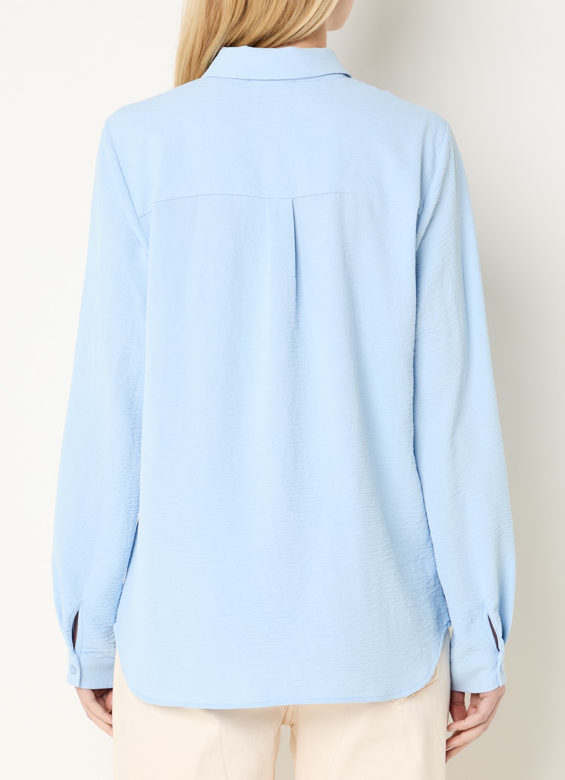 Modström Ossa blouse met kraag - achterkant lichtblauw