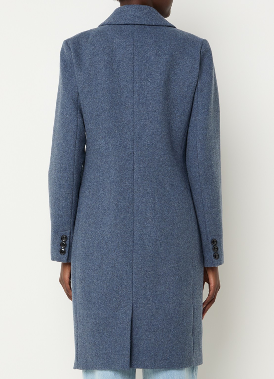 Modström Pamela mantel in wolblend - achterkant 4 blauw