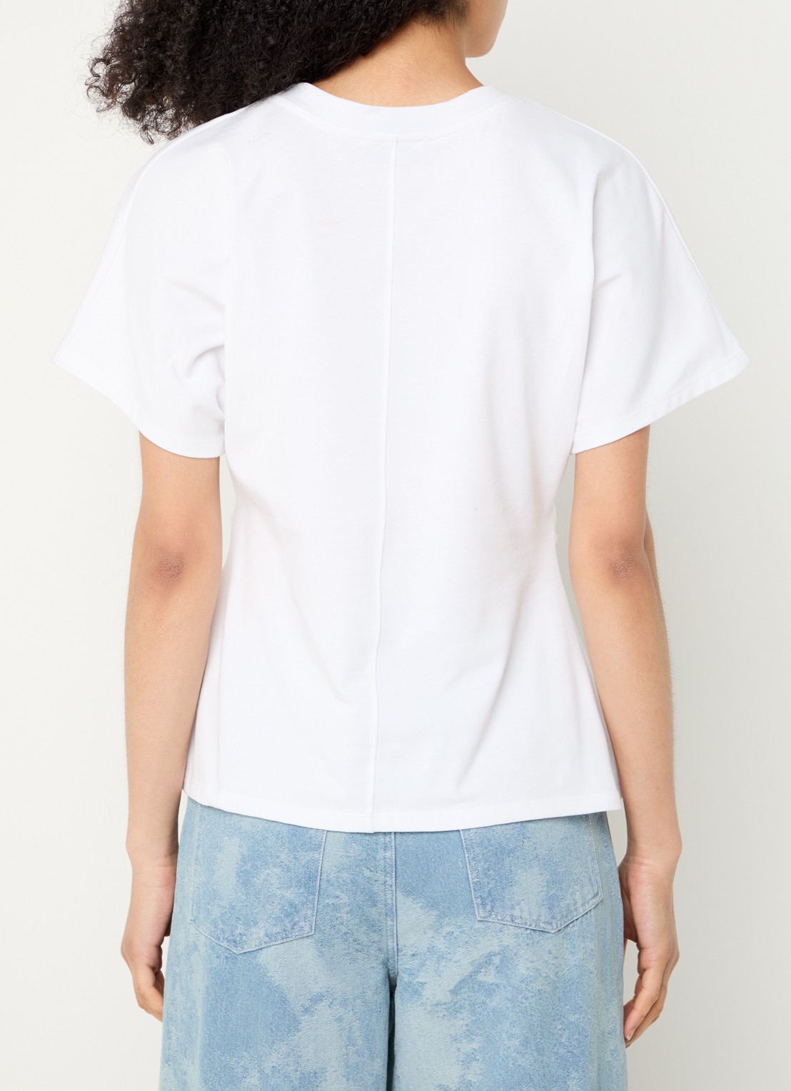 Modström Pataya t-shirt van  katoen met siernaad - achterkant wit
