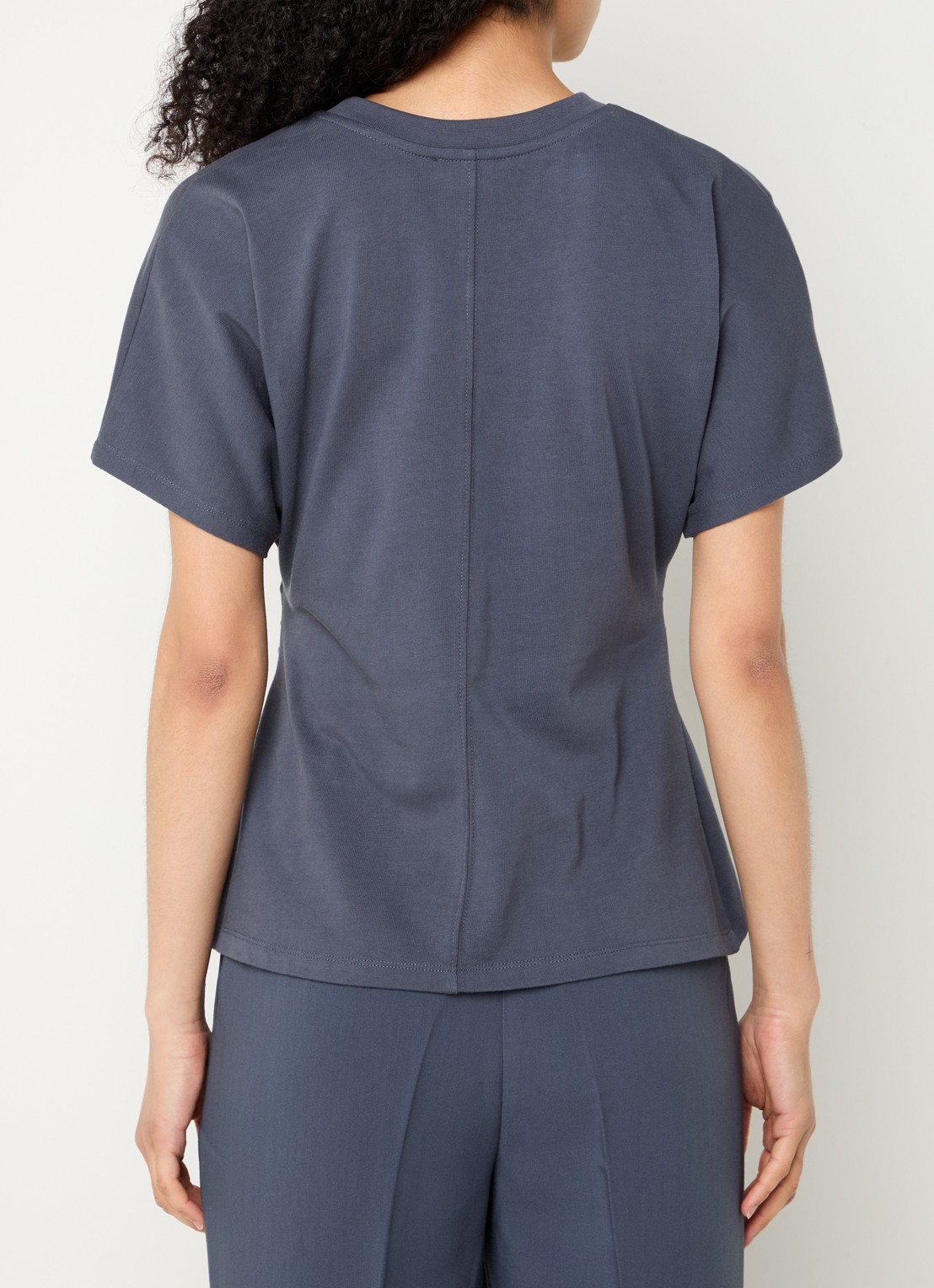 Modström Pataya t-shirt van  katoen met siernaad - achterkant donkerblauw