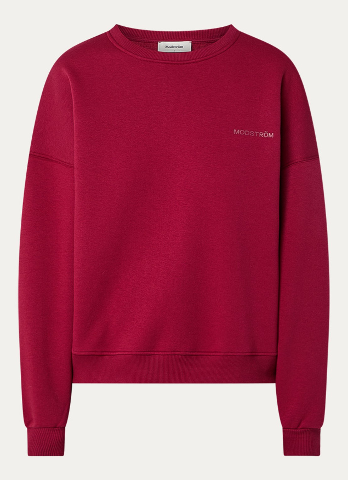 Modström Paula sweater met logo - voorkant 3 donkerrood