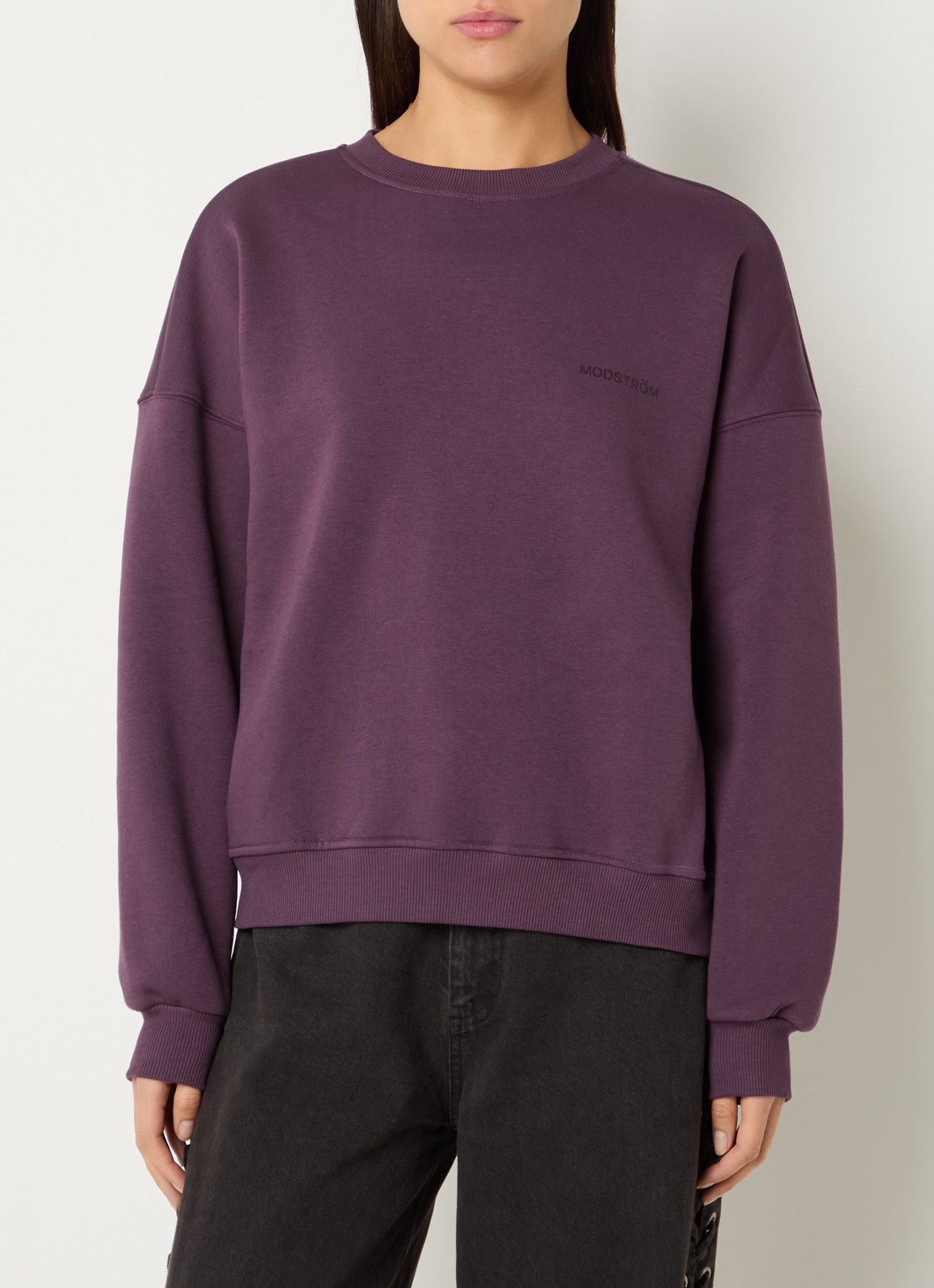 Modström Paula sweater met logo - detail 4 aubergine