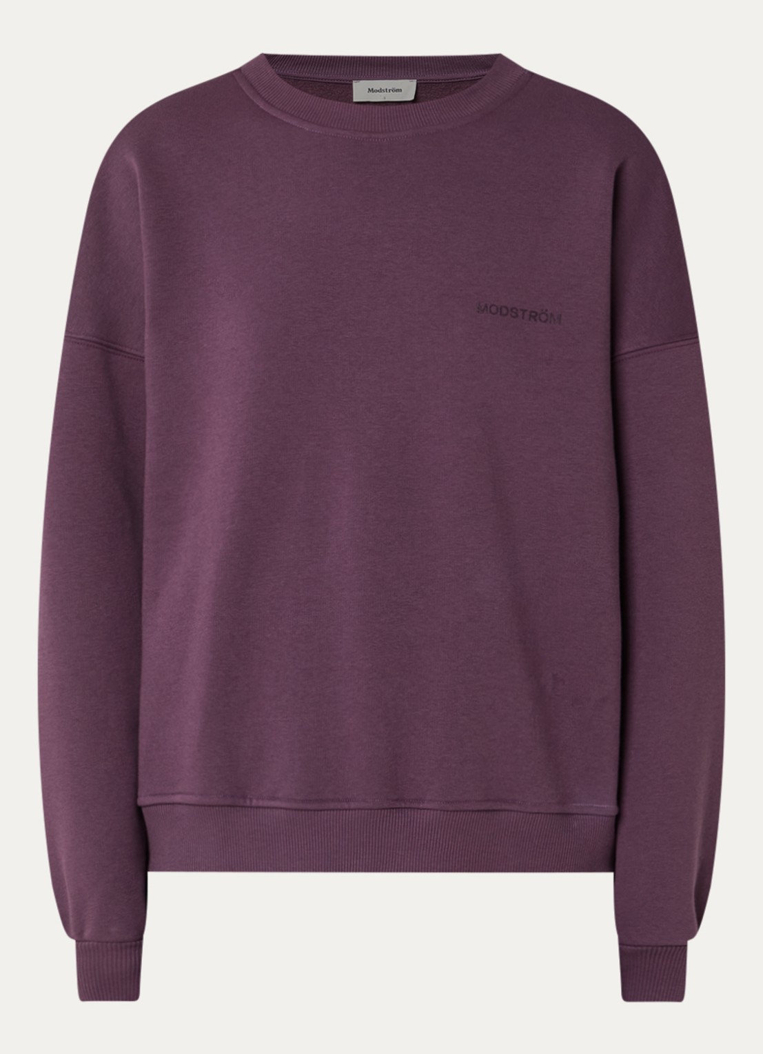 Modström Paula sweater met logo - voorkant aubergine