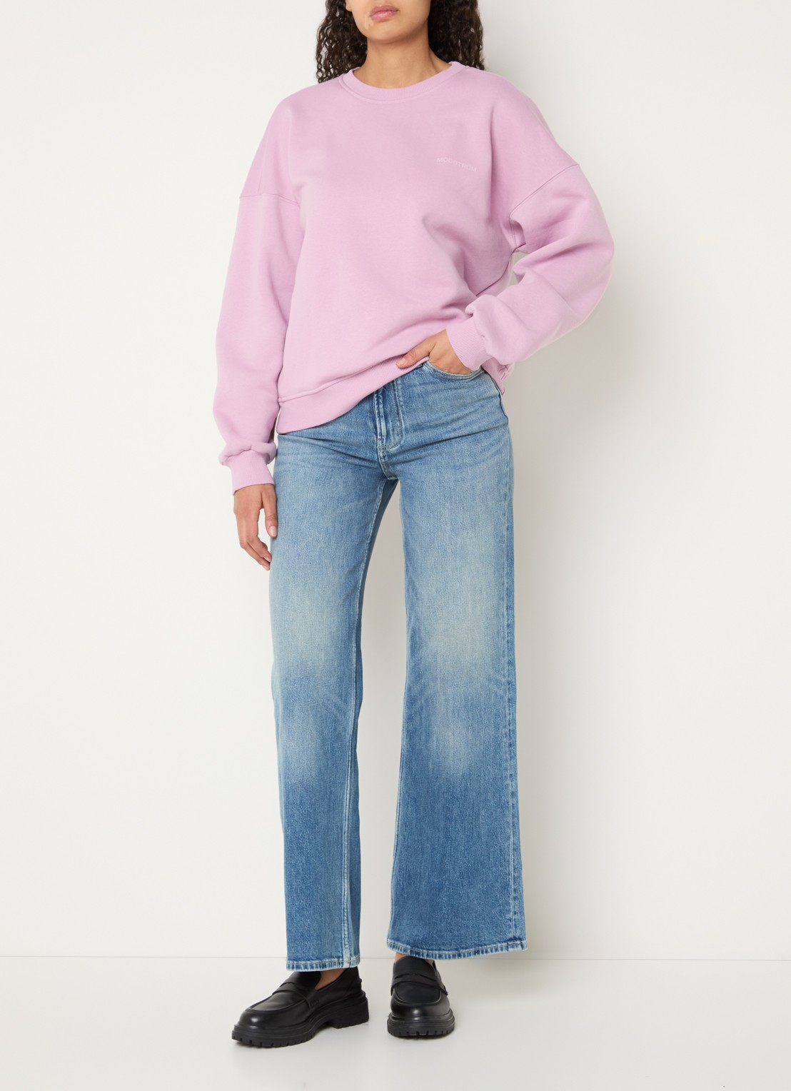 Modström Paula sweater met logo - voorkant 2 oudroze