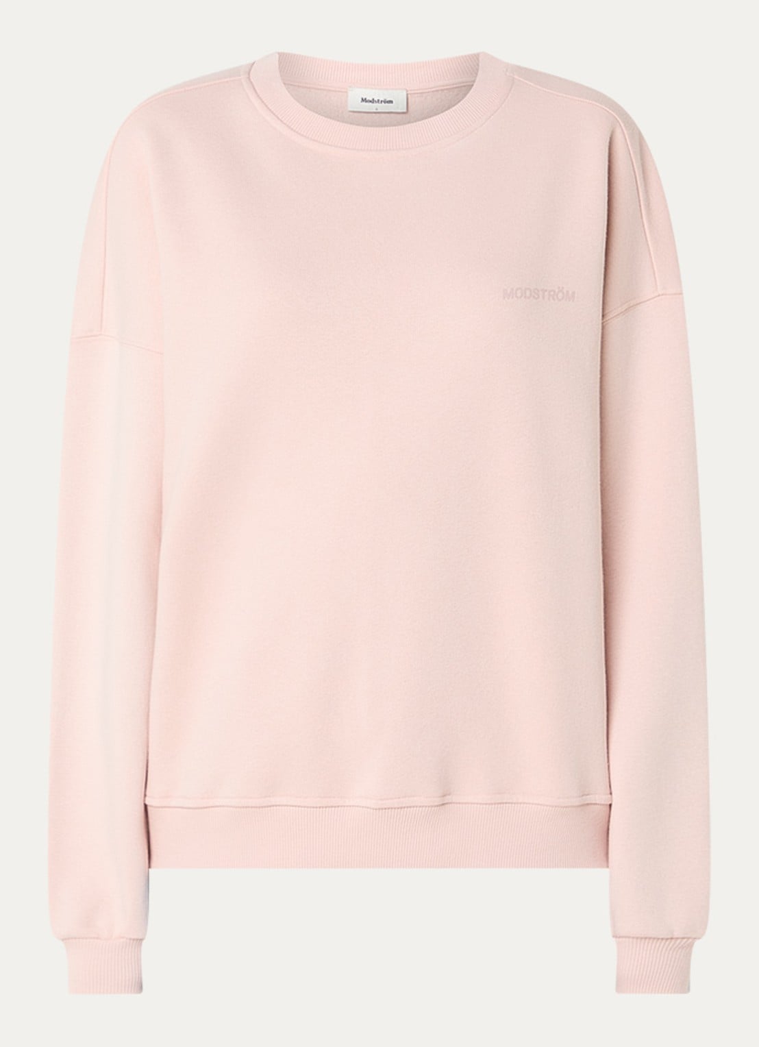 Modström Paula sweater met logo - voorkant 2 lichtroze