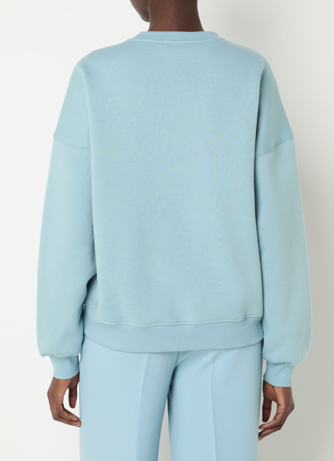 Modström Paula sweater met logo - achterkant 4 aquablauw