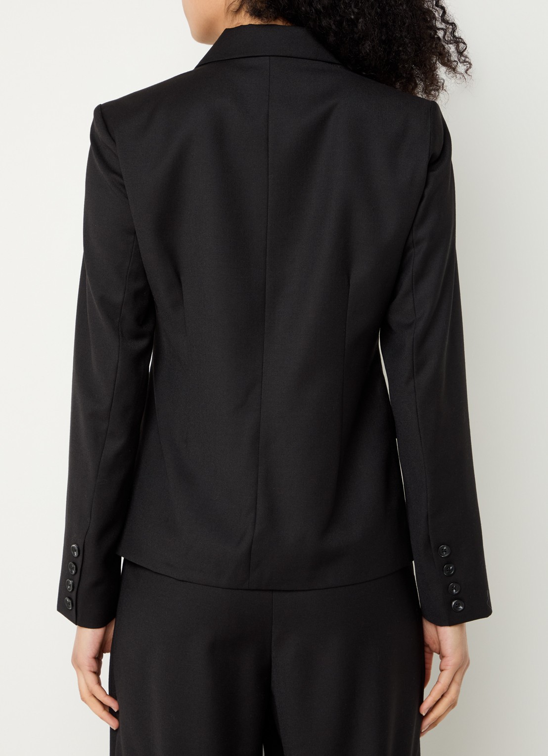 Modström Pilou blazer in wolblend met klepzakken - achterkant 3 zwart