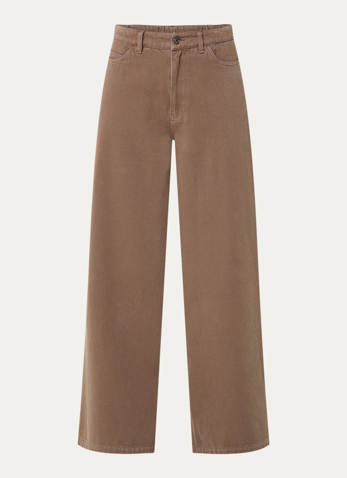 Modström Princess high waist wide leg jeans met gekleurde wassing - voorkant lichtbruin