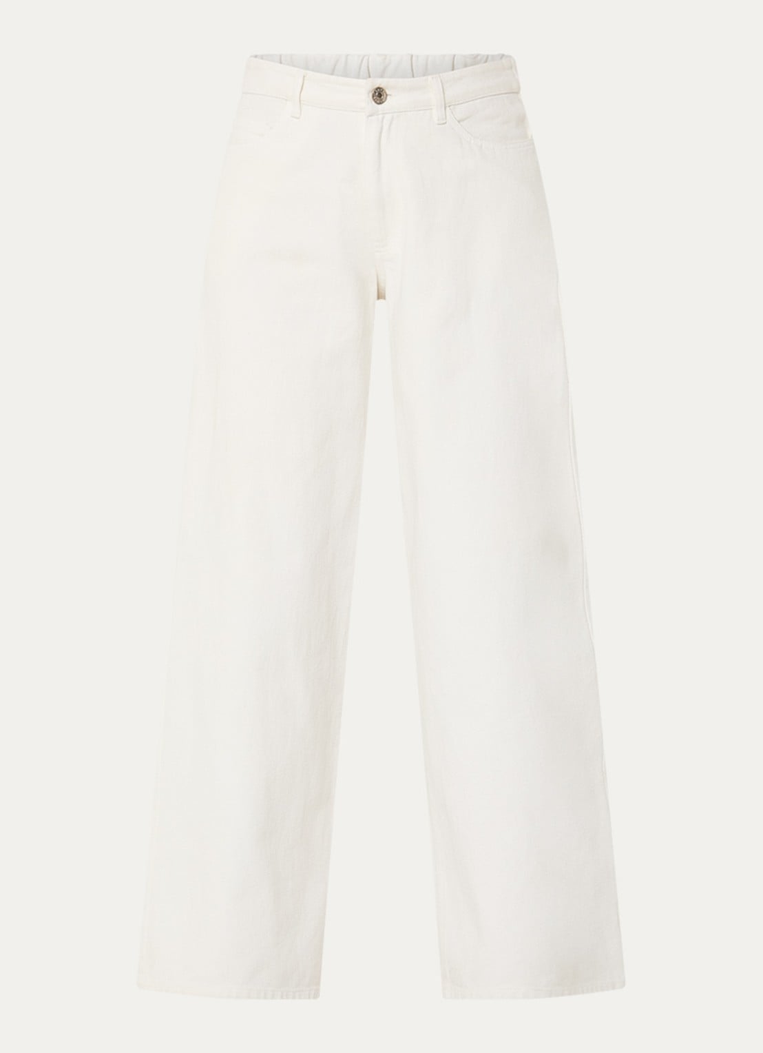 Modström Princess high waist wide leg jeans met gekleurde wassing - voorkant gebroken wit