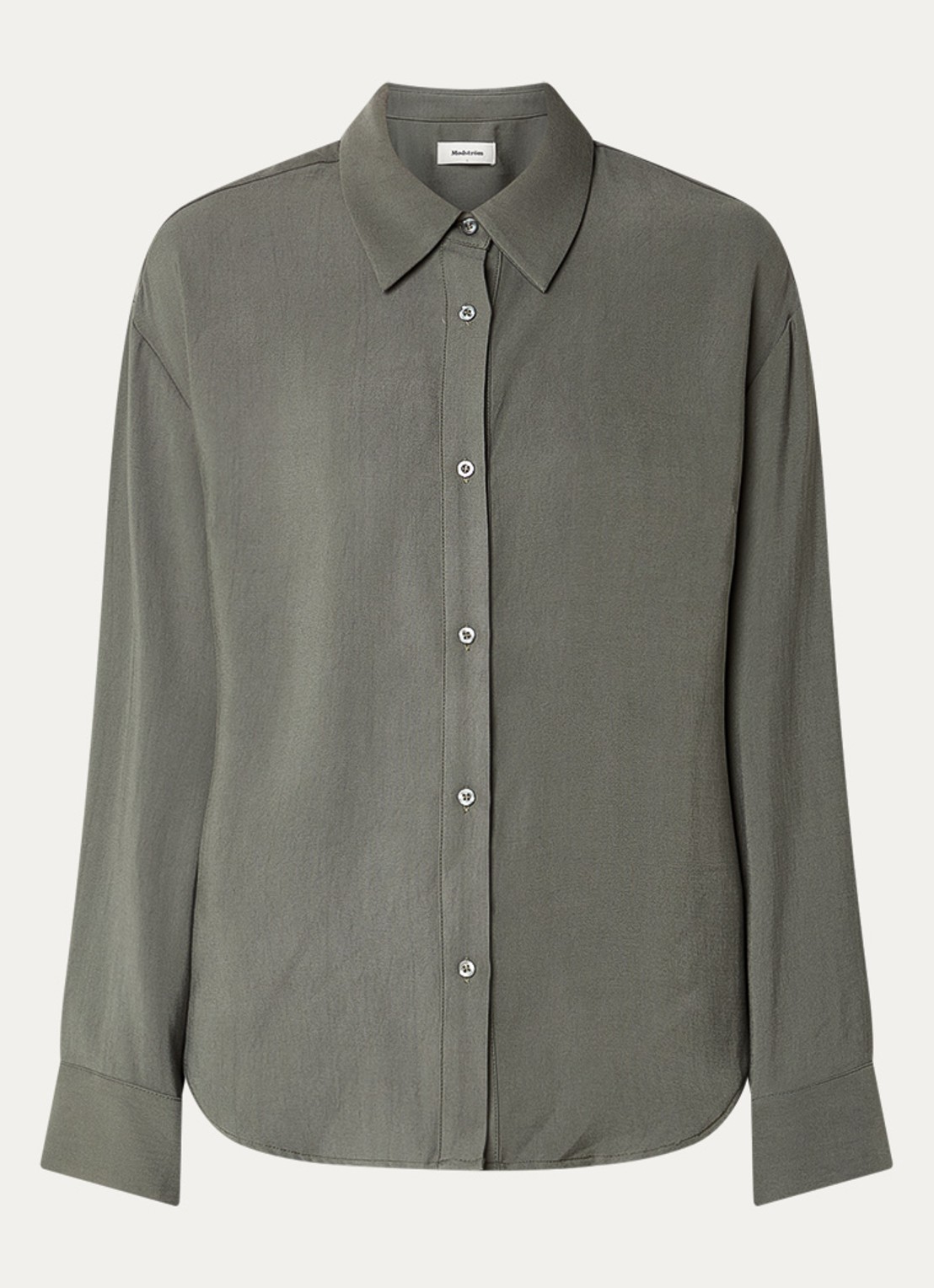 Modström Sebastian blouse met kraag - voorkant 3 legergroen