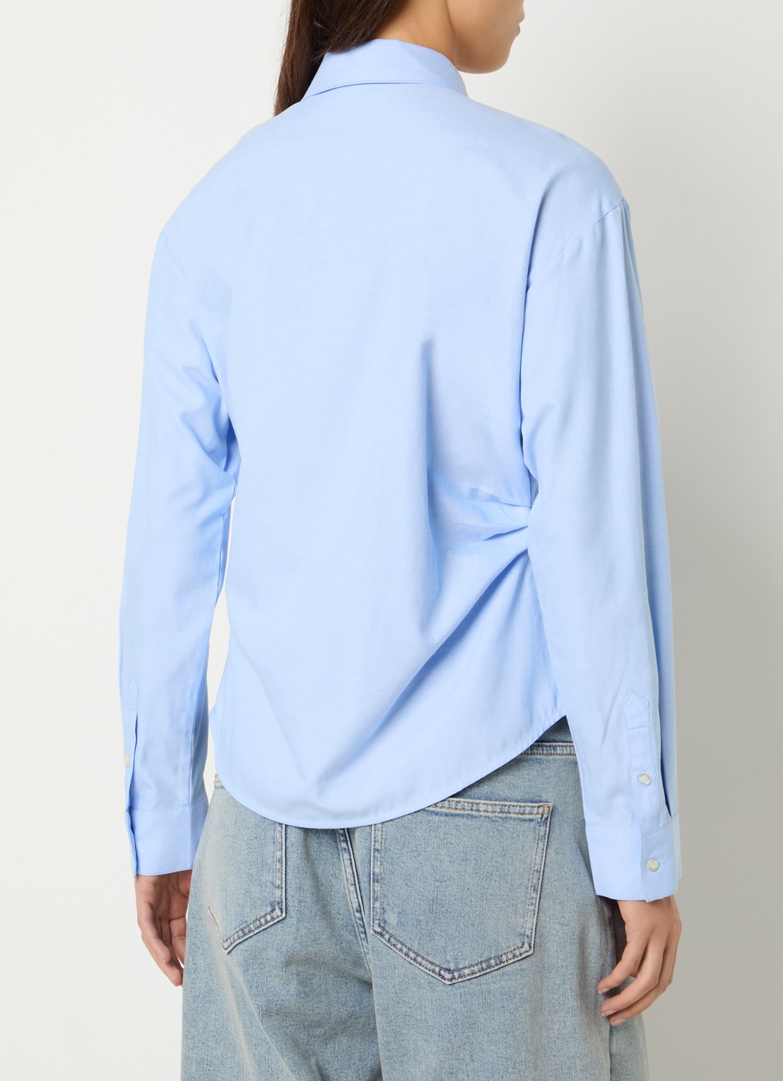 Modström Sioban blouse met plooidetail - achterkant 4 lichtblauw