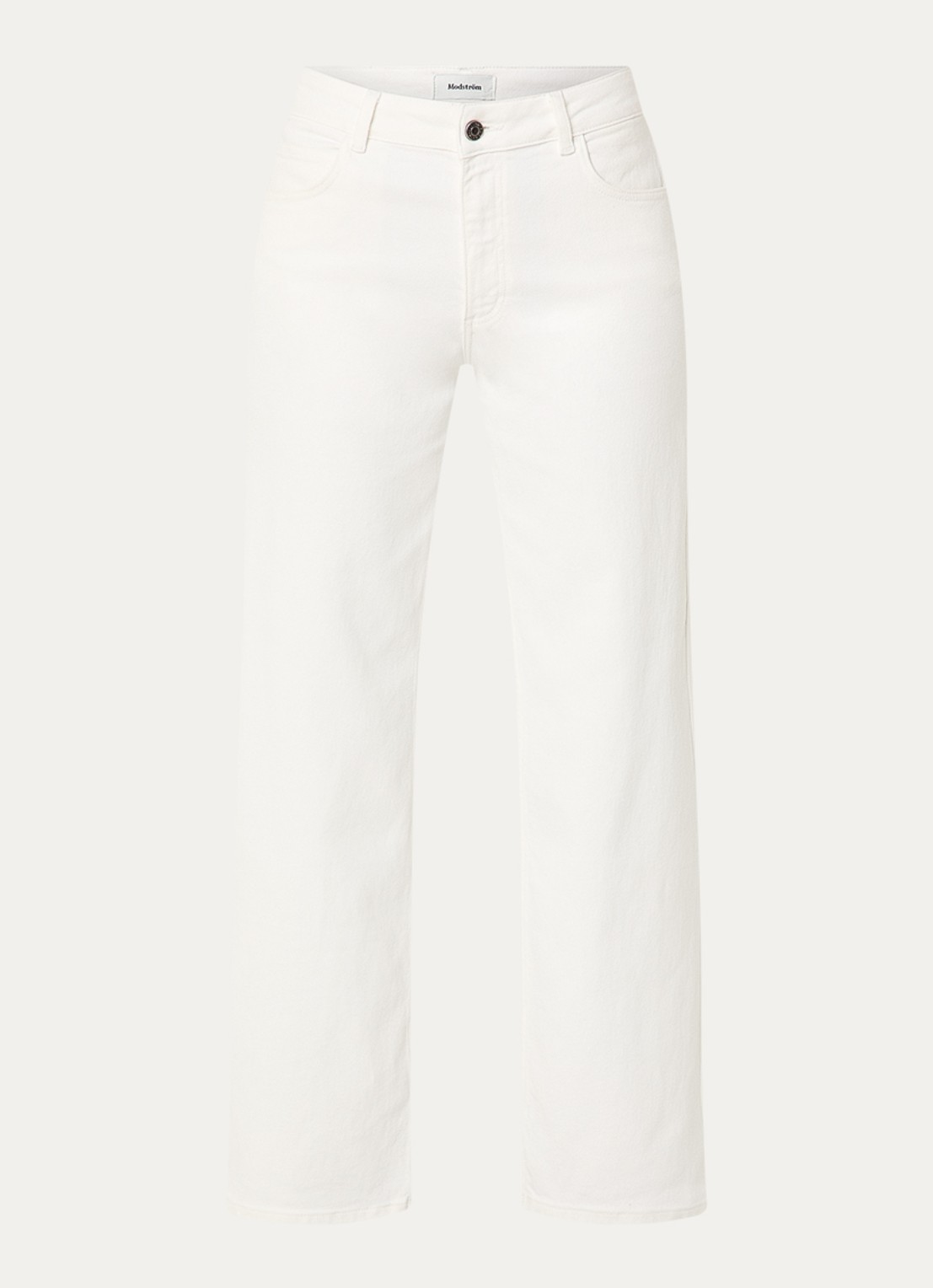 Modström Solange mid waist straight leg jeans met gekleurde wassing - voorkant 2 wit