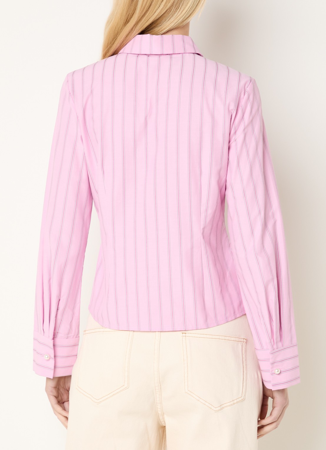 Modström Starlee blouse met streepprint - achterkant roze
