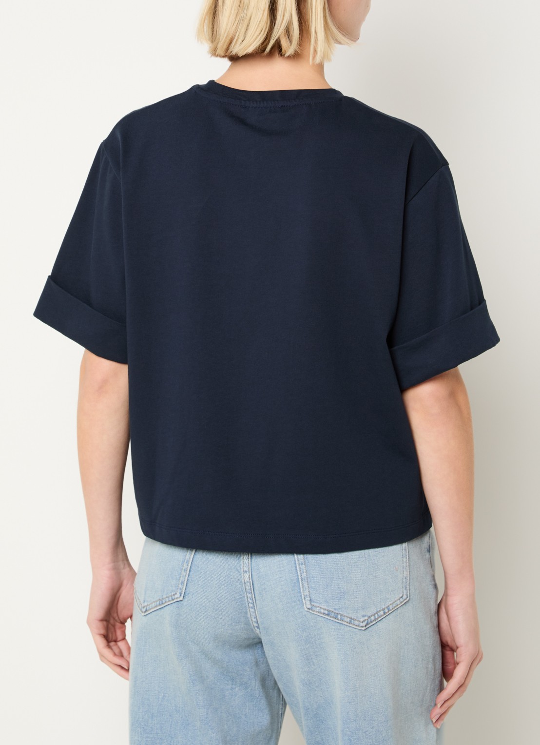 Modström T-shirt met logo - achterkant 2 donkerblauw