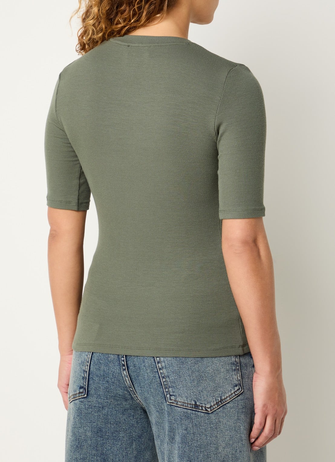 Modström T-shirt met - achterkant olijfgroen