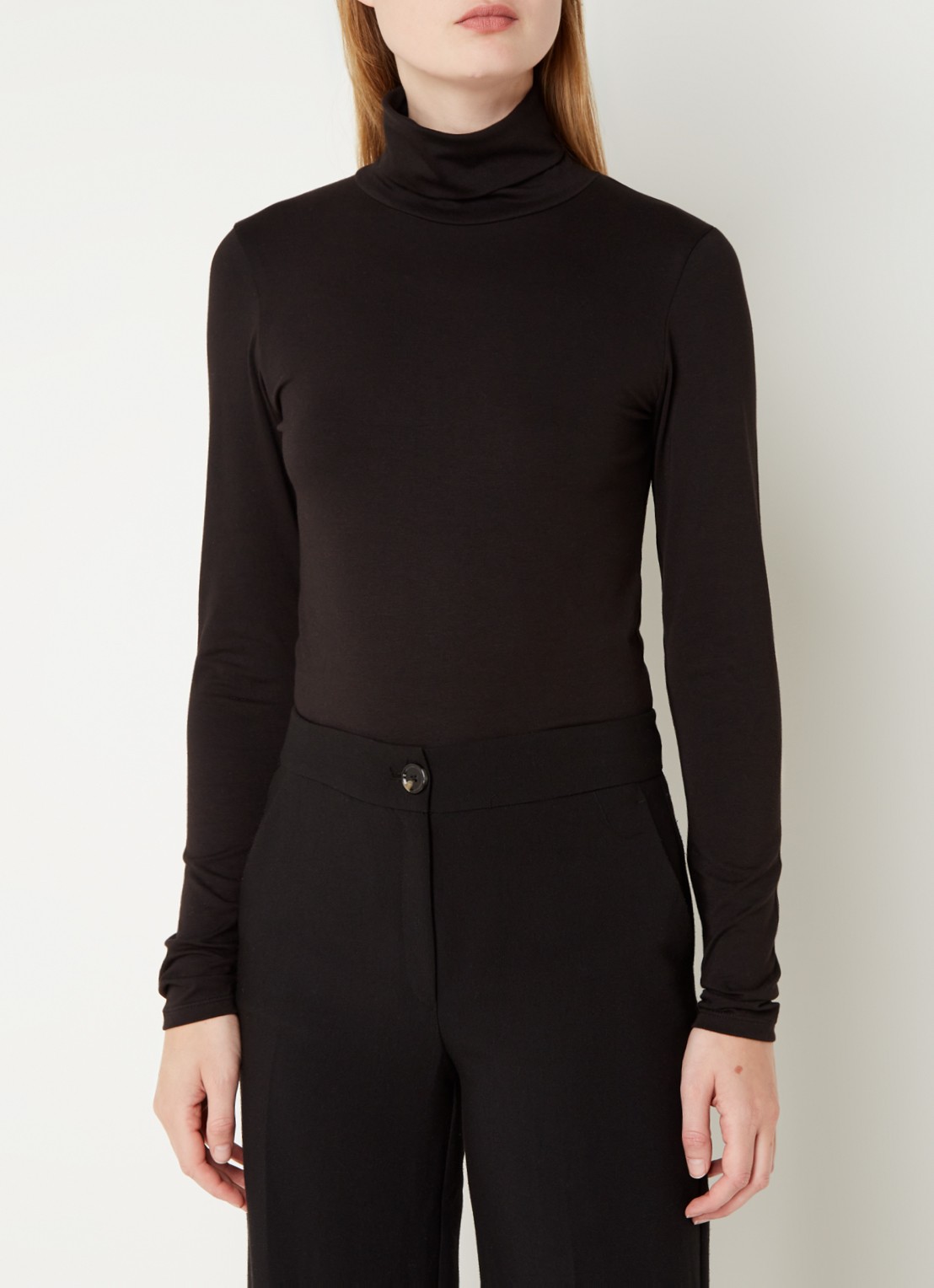 Modström Tanner longsleeve met col - detail 4 zwart