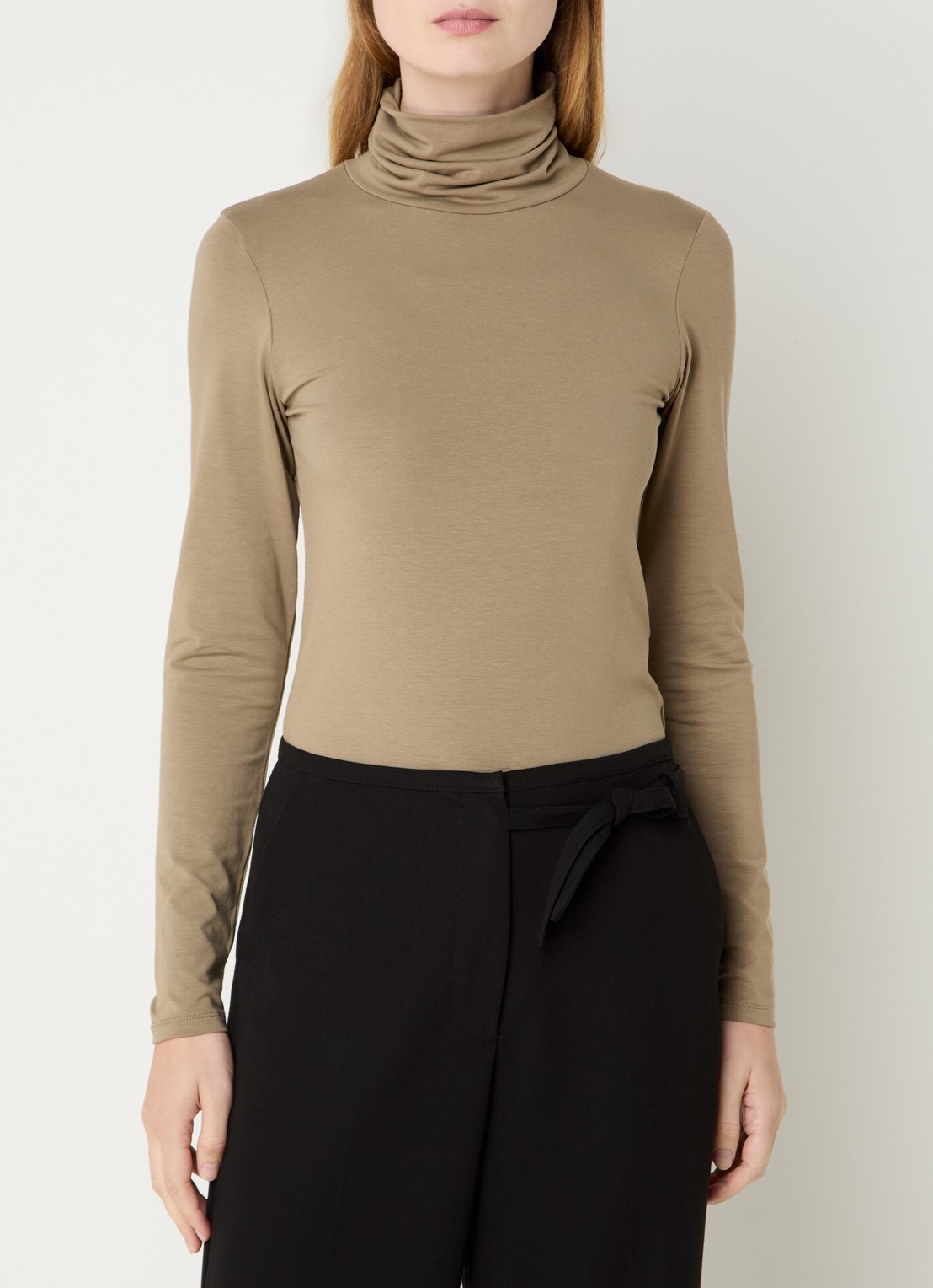 Modström Tanner longsleeve met col - detail khaki
