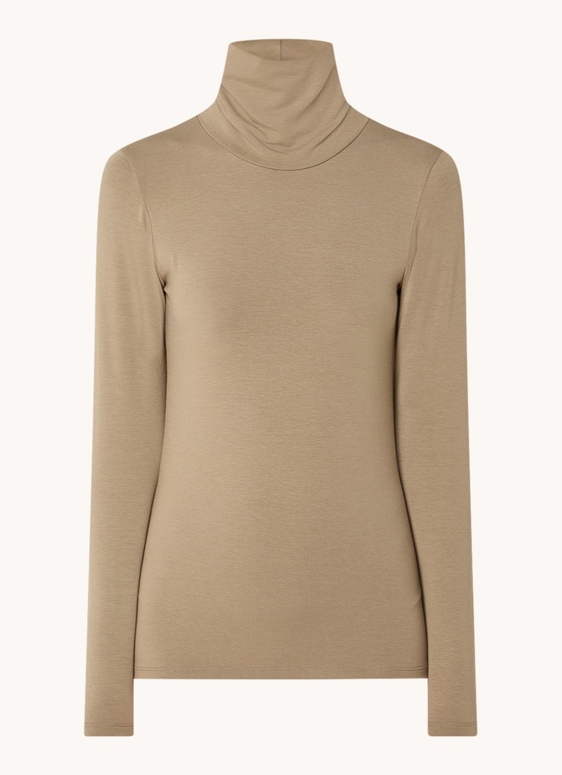 Modström Tanner longsleeve met col - voorkant 3 khaki