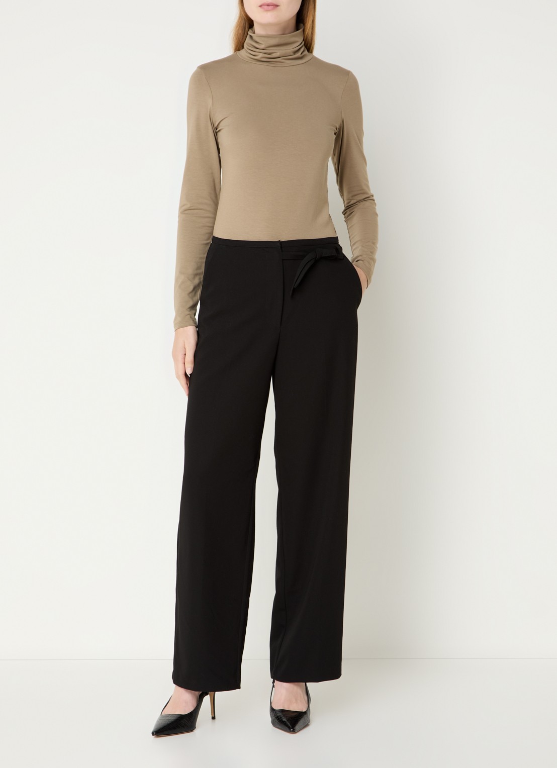 Modström Tanner longsleeve met col - voorkant 4 khaki