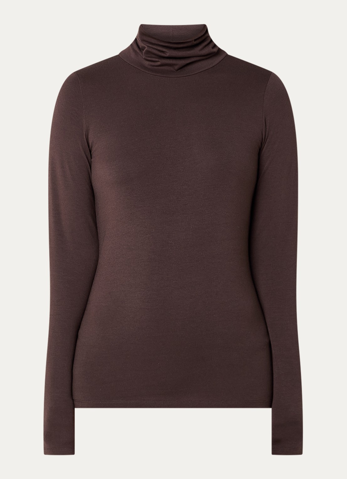 Modström Tanner longsleeve met col - voorkant donkerbruin