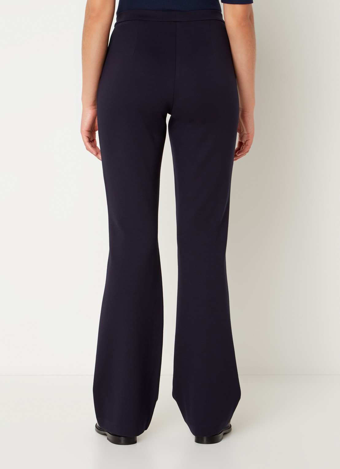 Modström Tanny high waist flared fit broek met stretch - achterkant 2 blauwgrijs