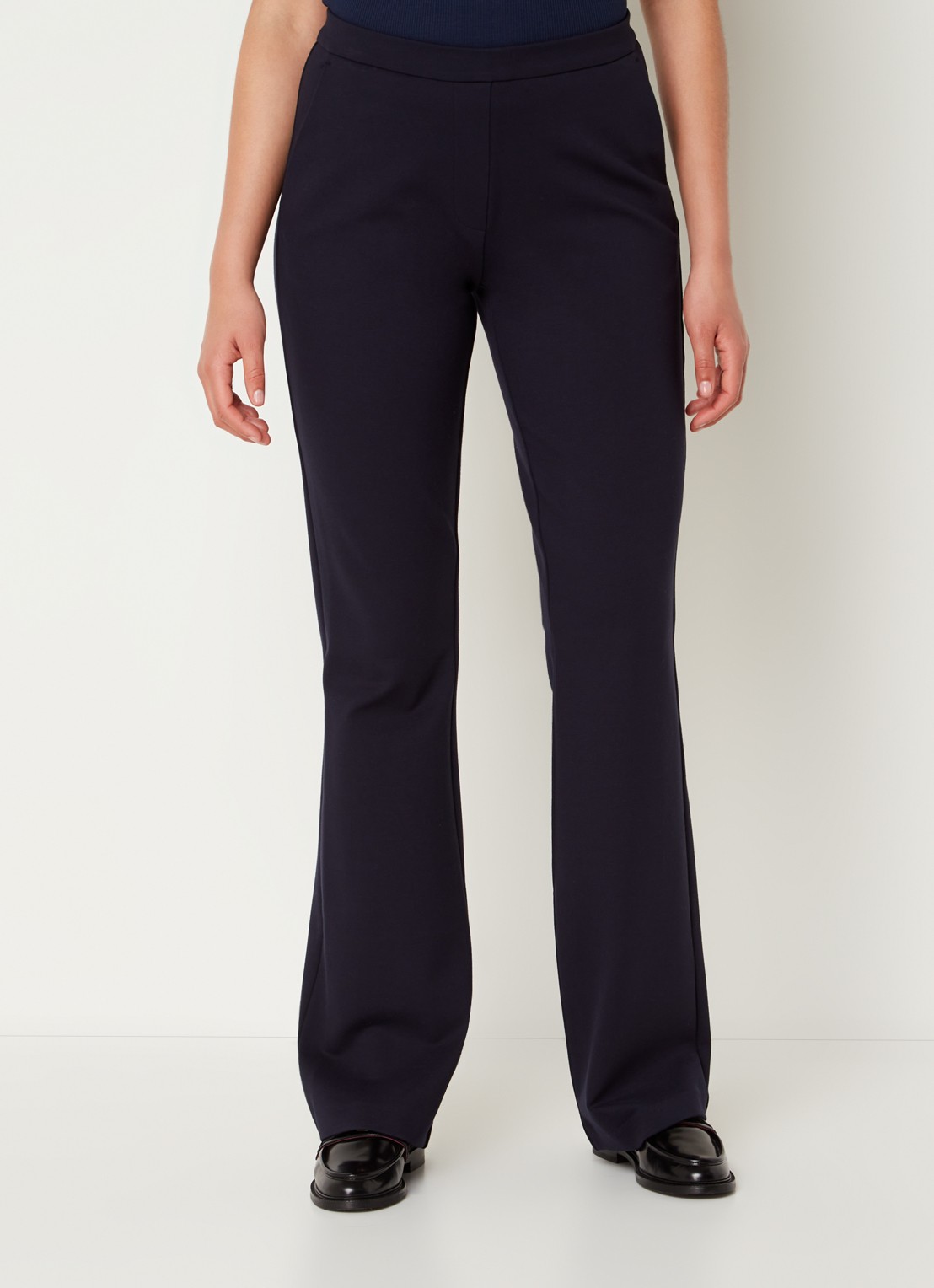 Modström Tanny high waist flared fit broek met stretch - detail blauwgrijs