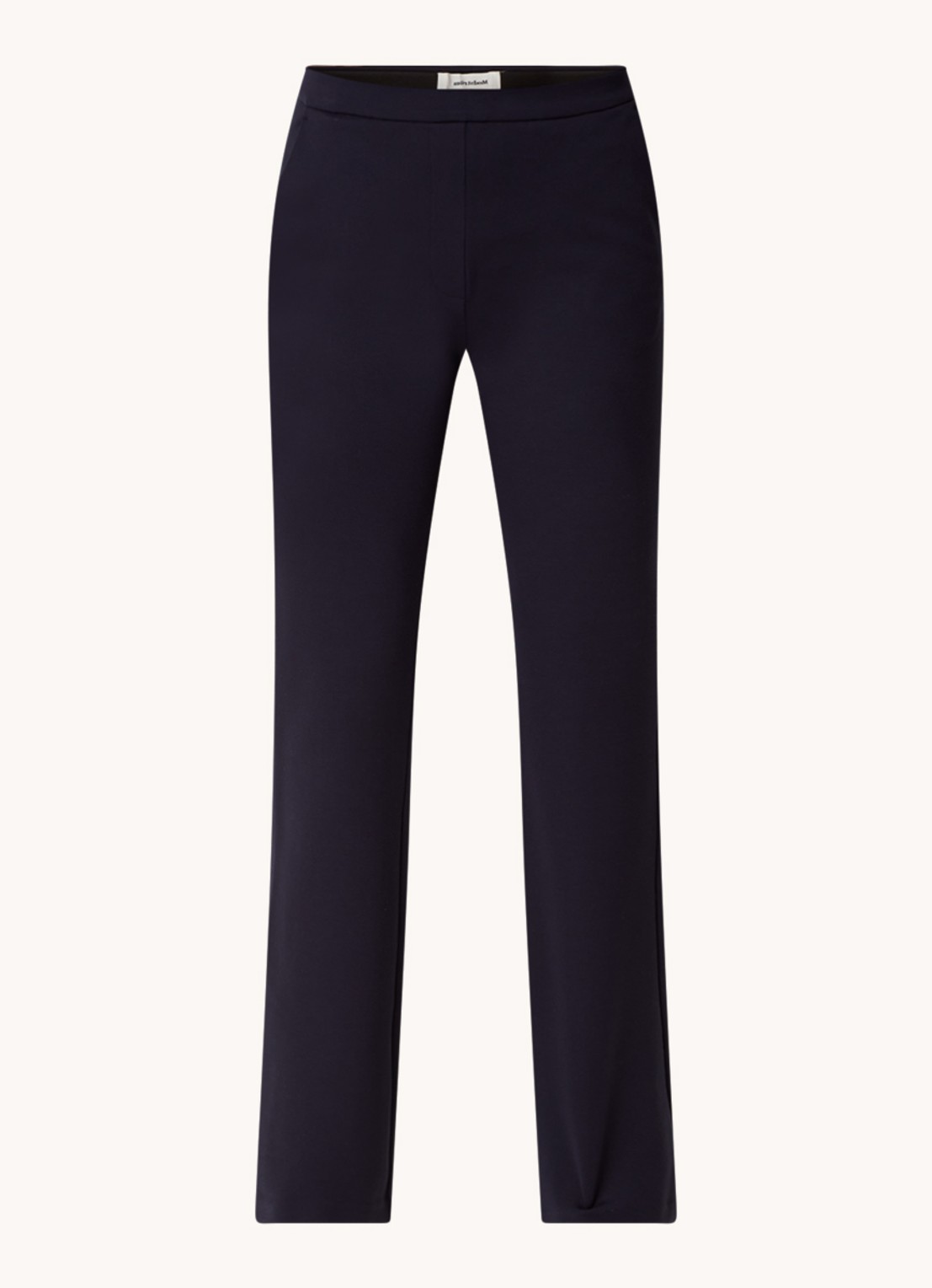 Modström Tanny high waist flared fit broek met stretch - voorkant 3 blauwgrijs