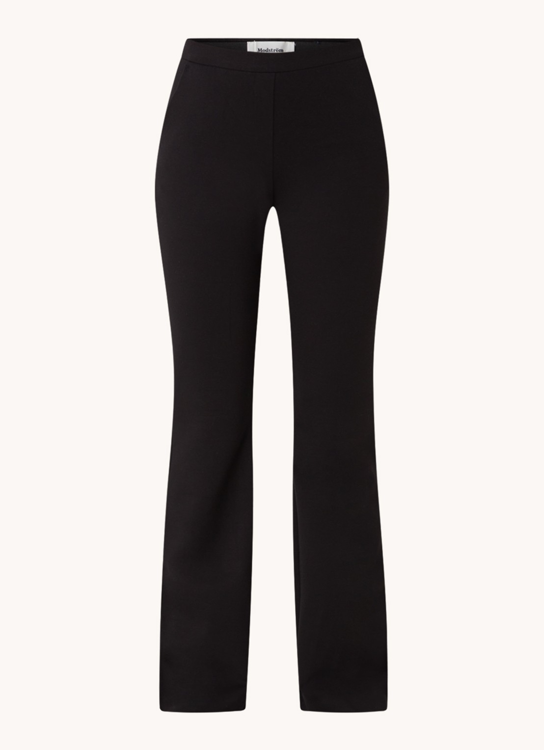 Modström Tanny high waist flared fit broek met stretch - voorkant 2 zwart