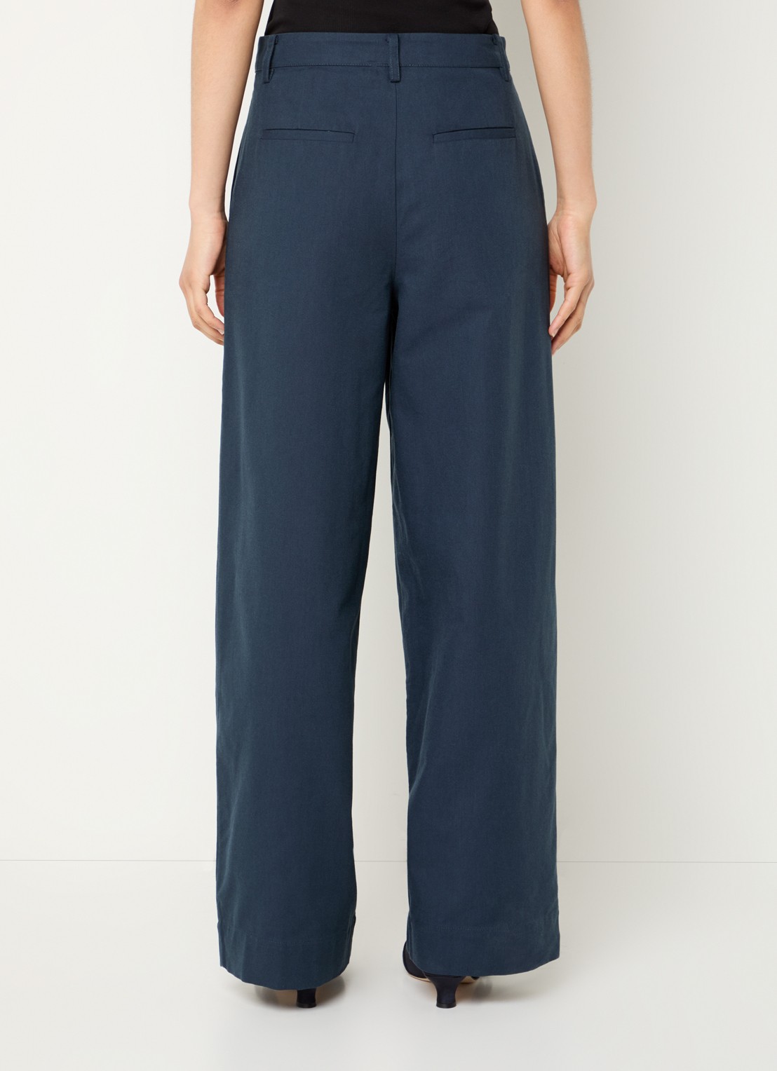 Modström Tore high waist wide fit pantalon met steekzakken - achterkant 3 petrol