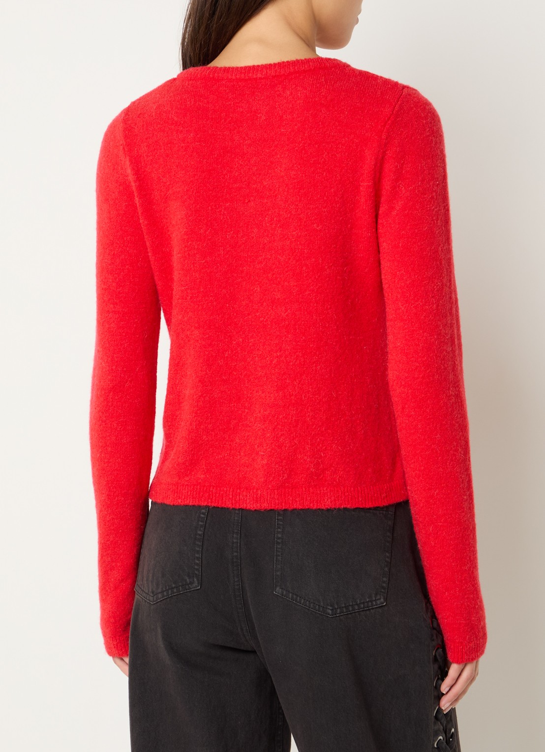 Modström Tree fijngebreid vest in alpaca wolblend - achterkant 4 rood