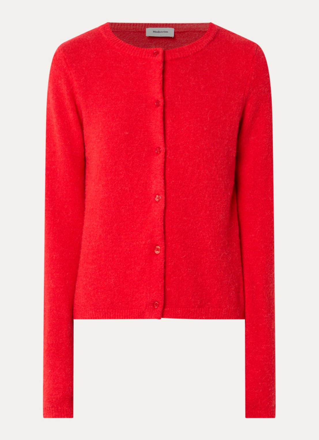 Modström Tree fijngebreid vest in alpaca wolblend - voorkant rood