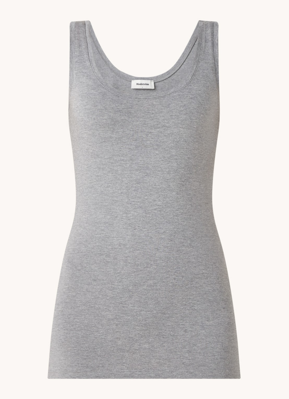 Modström Tulla tanktop in katoenblend - voorkant 3 grijsmele