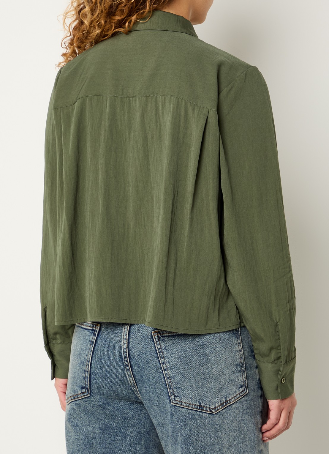 Modström Uddin blouse  - achterkant olijfgroen