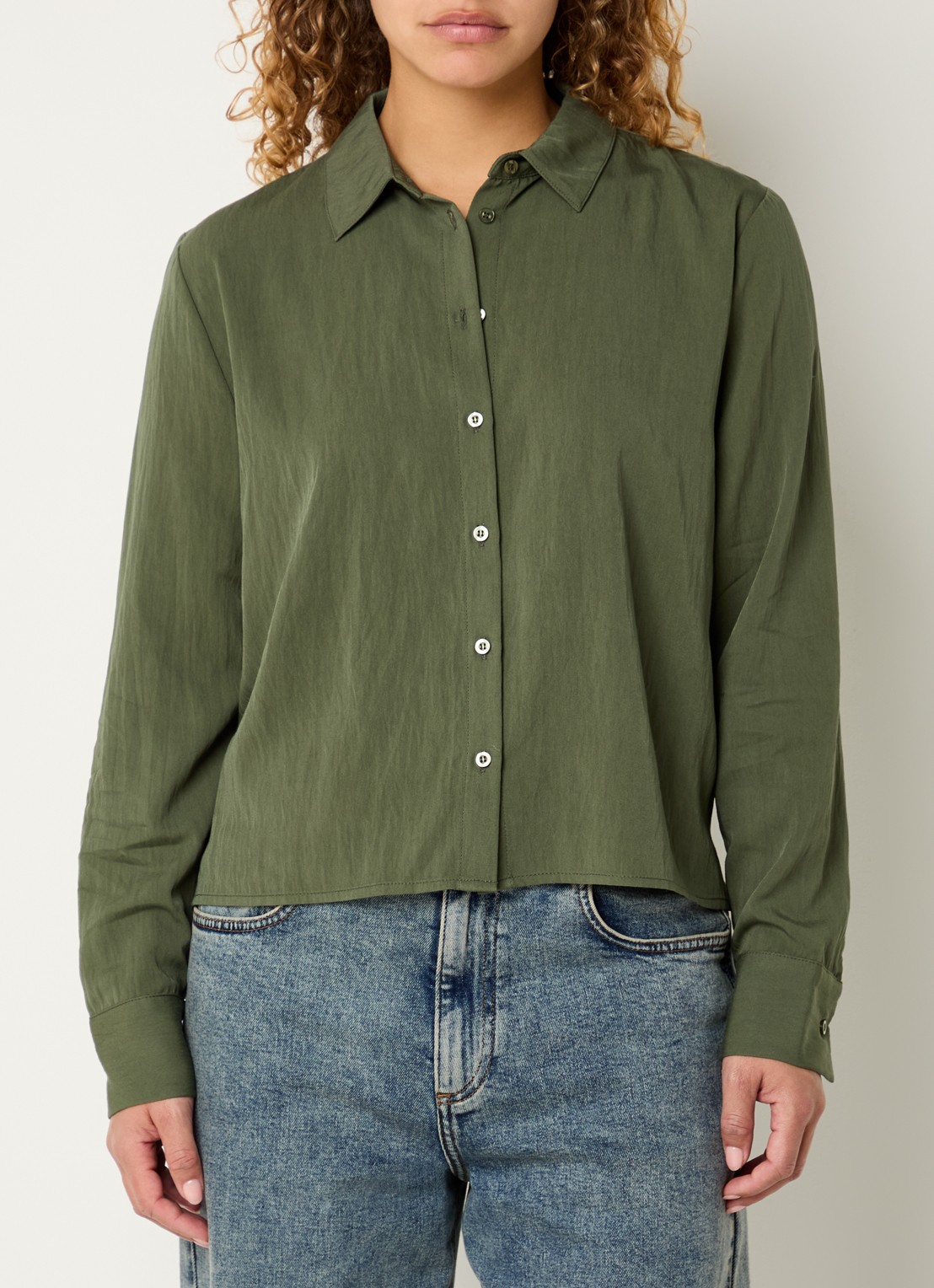 Modström Uddin blouse  - detail 4 olijfgroen