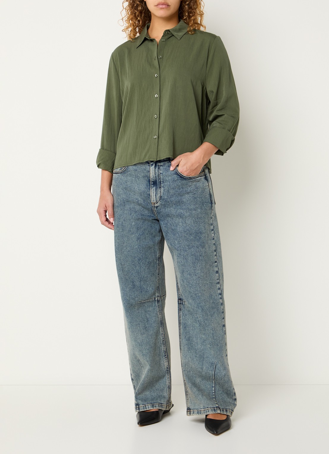 Modström Uddin blouse  - voorkant 3 olijfgroen