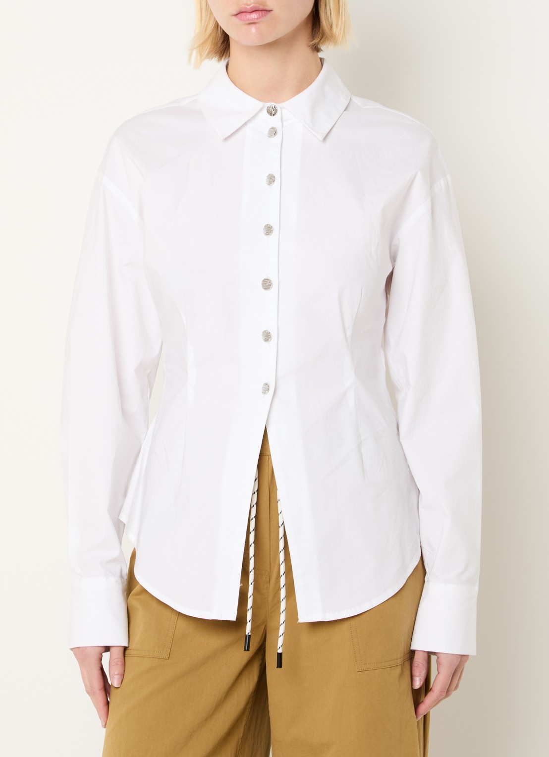 Modström Ullis blouse met kraag - detail wit