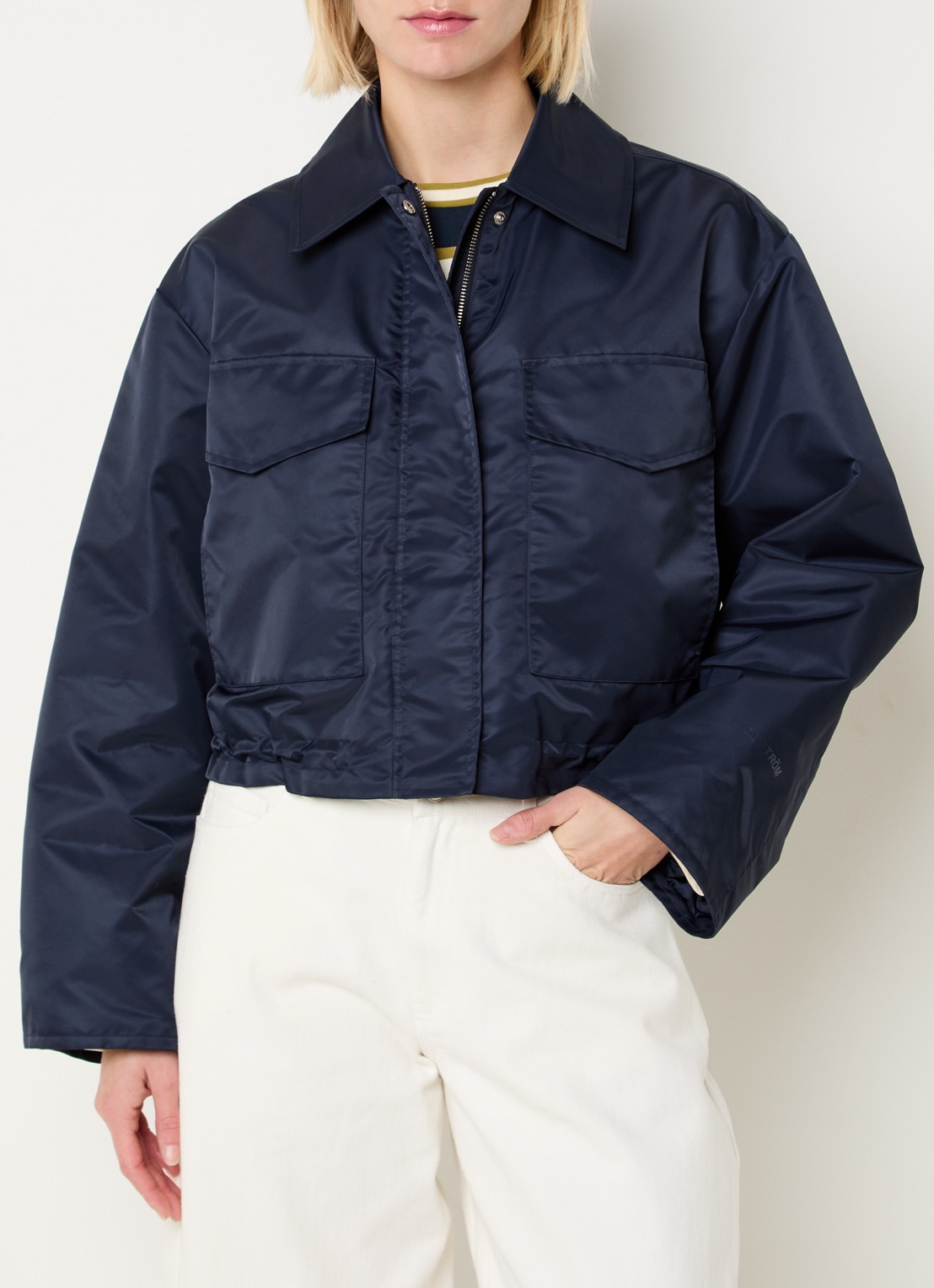 Modström Ulrikke bomberjack met klepzakken - detail 4 donkerblauw