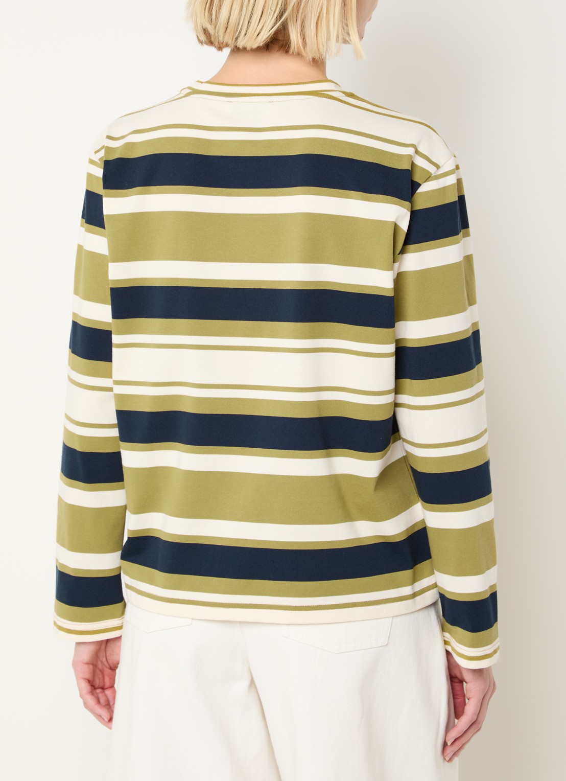 Modström Urban long sleeve met streepprint - achterkant mosgroen