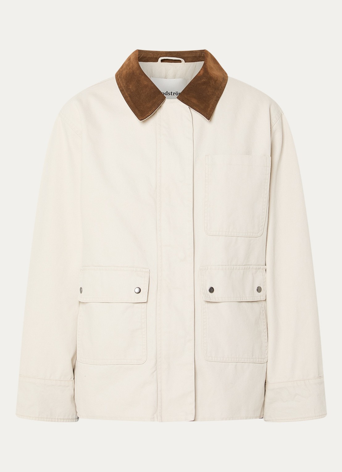 Modström Ursula jack van canvas met klepzakken - voorkant beige