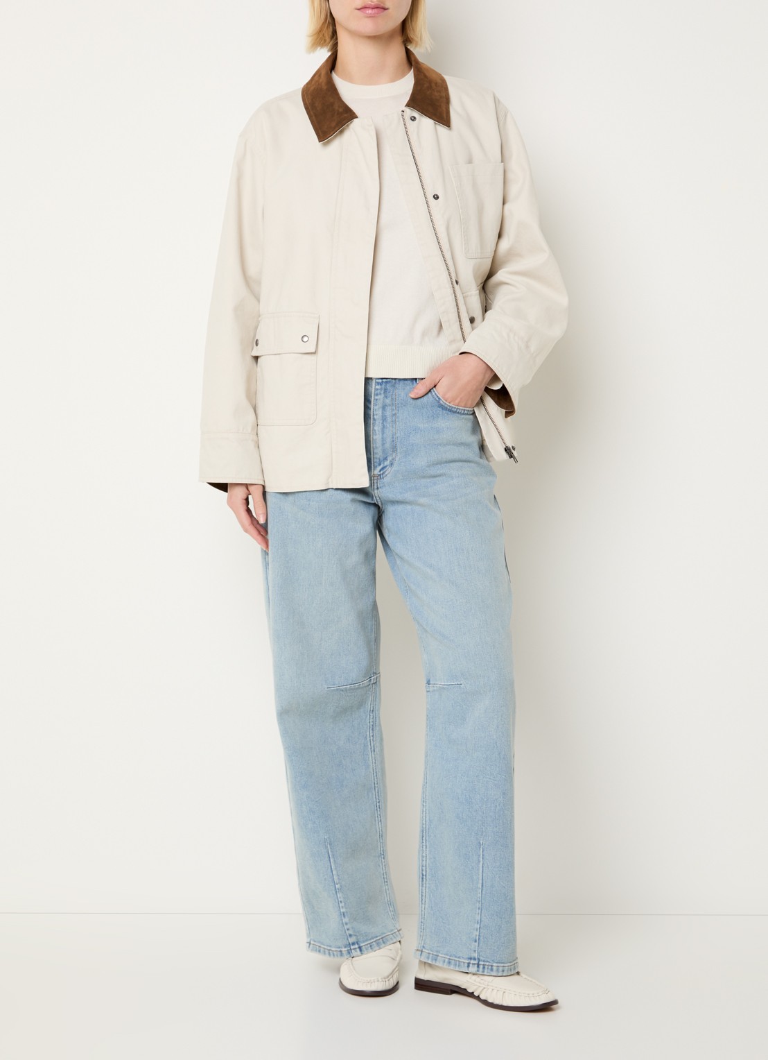 Modström Ursula jack van canvas met klepzakken - voorkant 2 beige