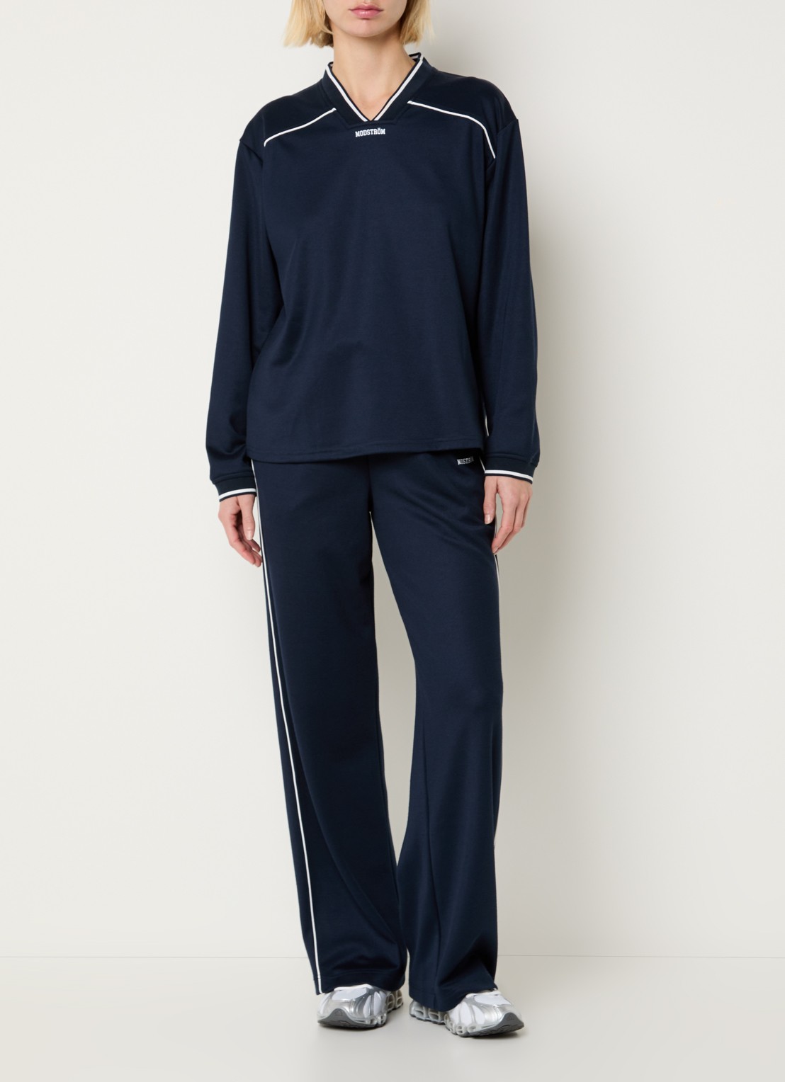 Modström Utopia longsleeve met logo - voorkant 3 blauwgrijs