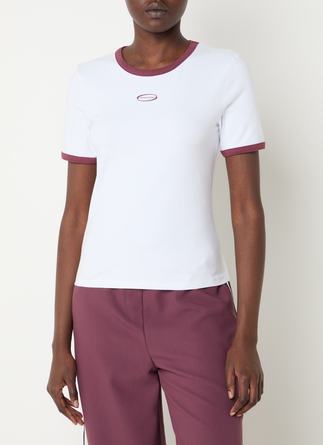 Modström Vernomd T-shirt met logo - detail wit